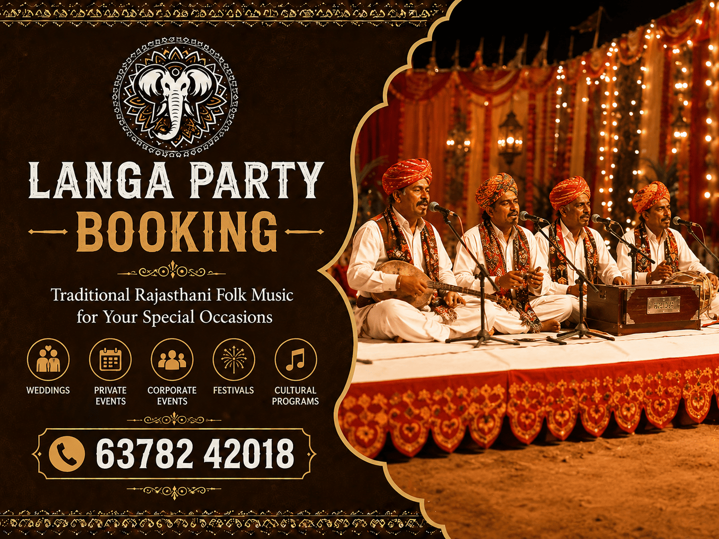 Rajasthani Langa Party for Wedding Event