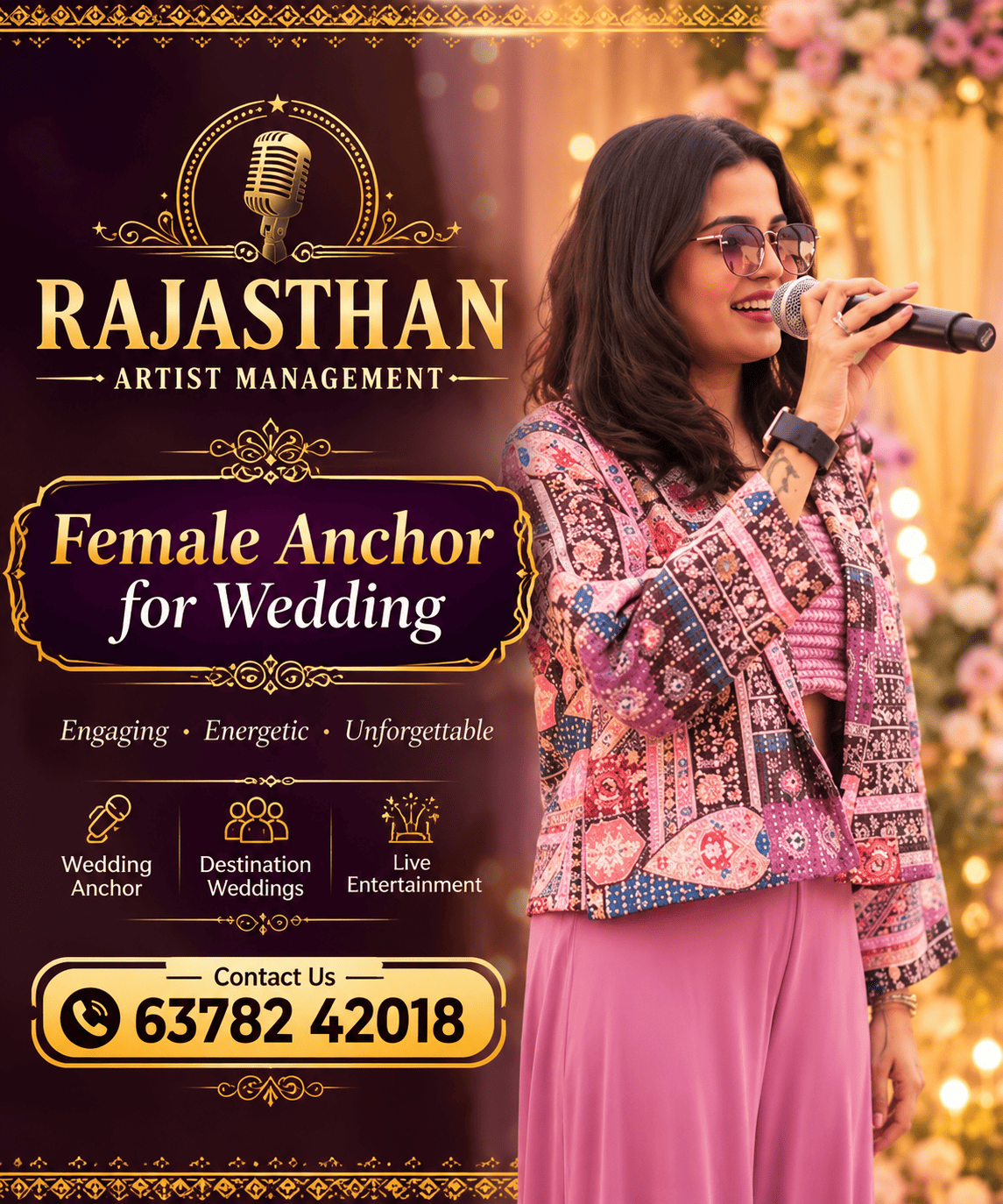 Female Anchor for Wedding