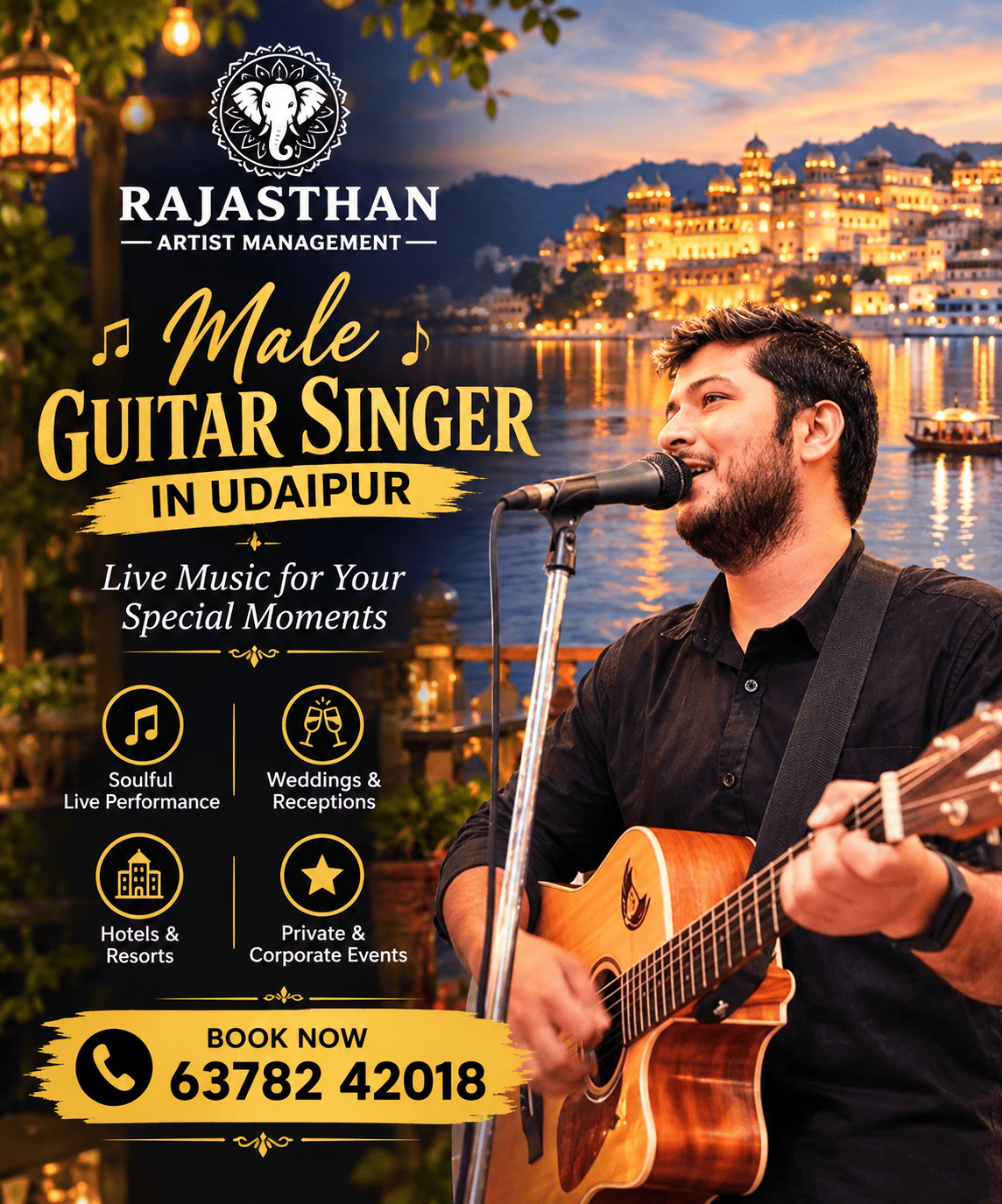 Male Guitar Singer in Udaipur